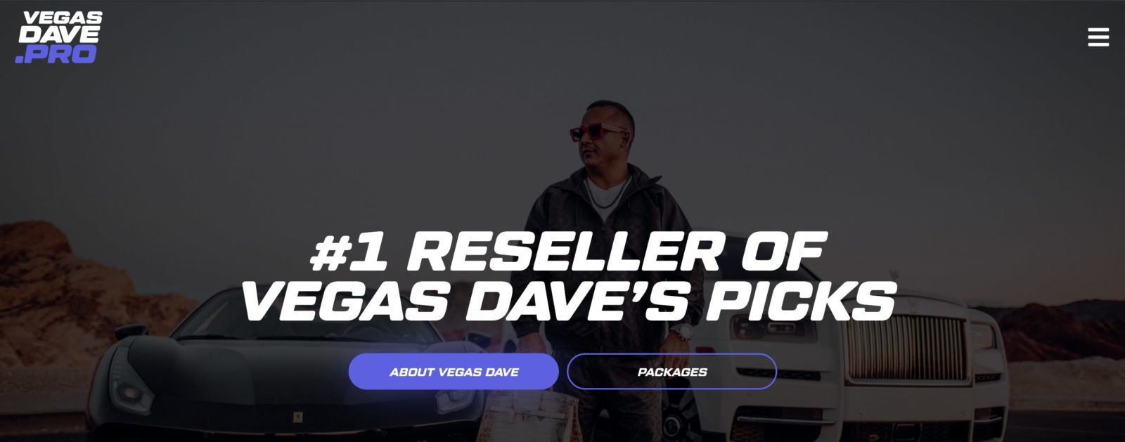 Главная страница сайта Dave Vegas (Дэйв Вегас)