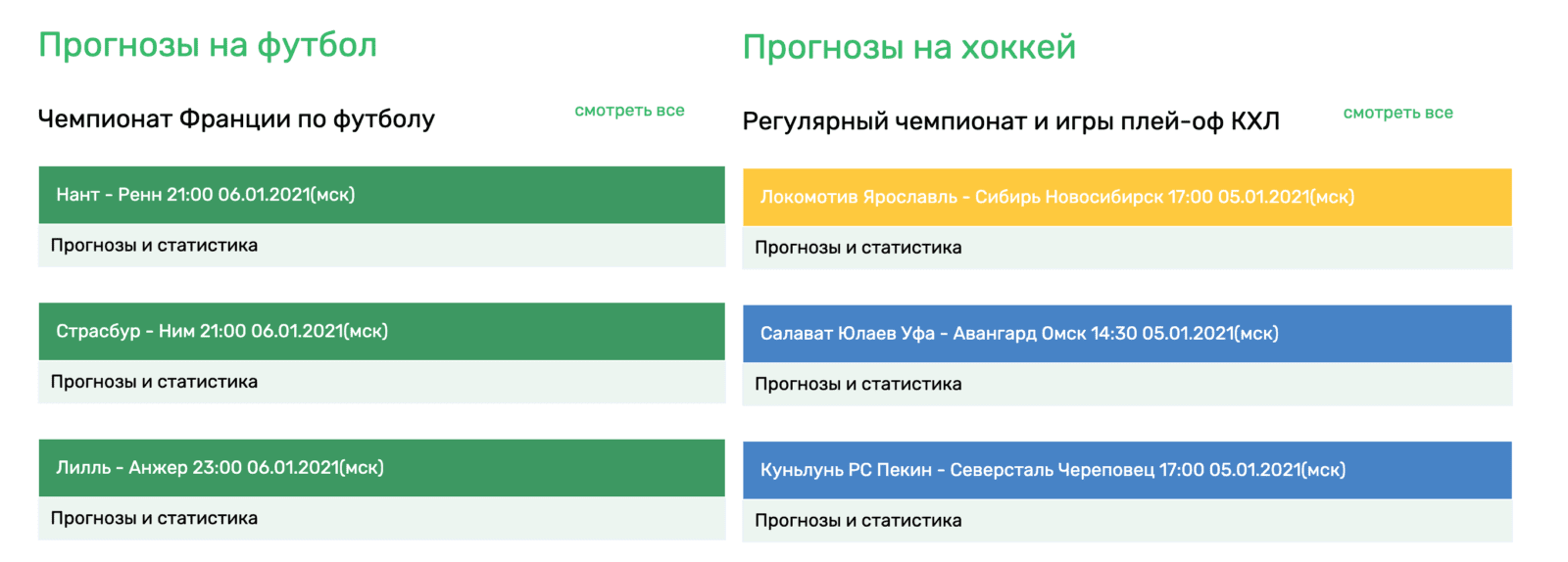 Прогнозы на сайте Bob bot (Боб бот)