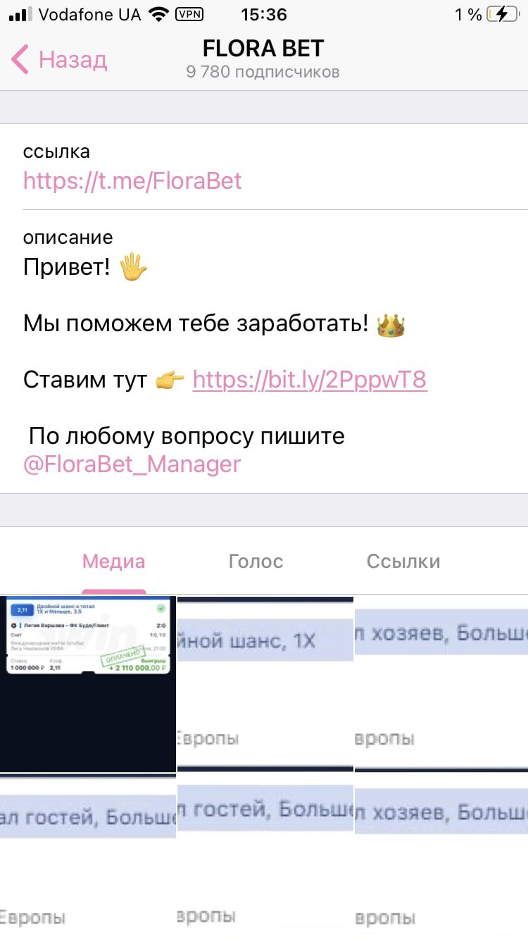 Каппер Flora Bet - реклама БК в Телеграм
