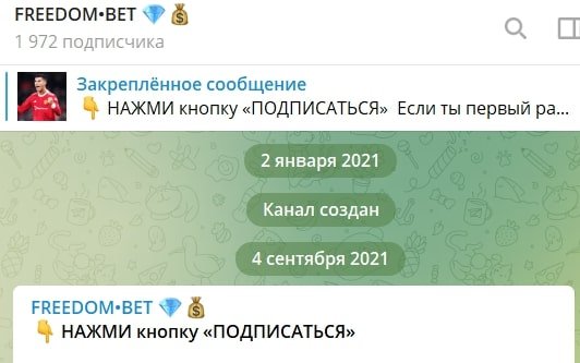 Телеграмм канал FREEDOM BET