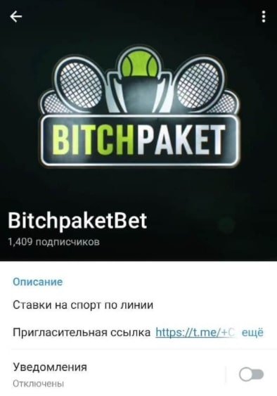 Телеграмм канала BitchpaketBet 