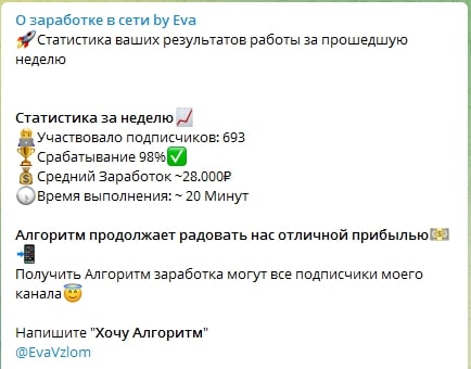 О заработке в сети by Eva – статистика