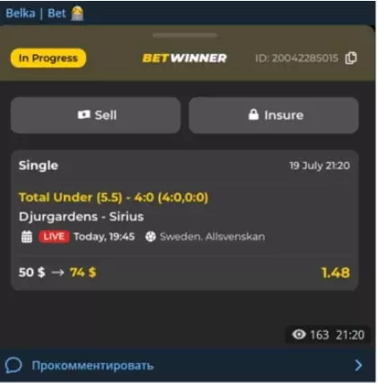 Belka Betting ставки