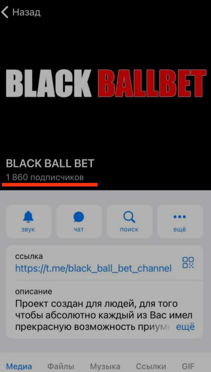 Телеграмм канал Black ball bet