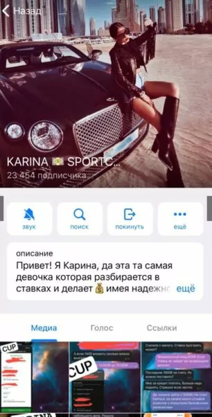 Телеграмм канал KARINA SPORTBET