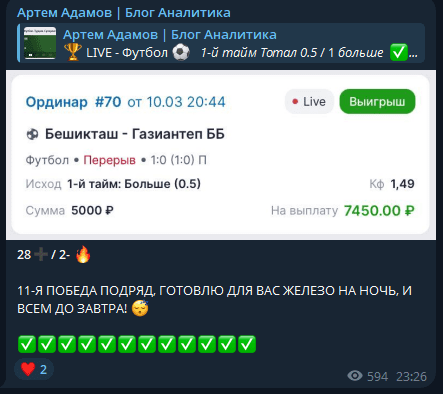 каппер Artem Adamov