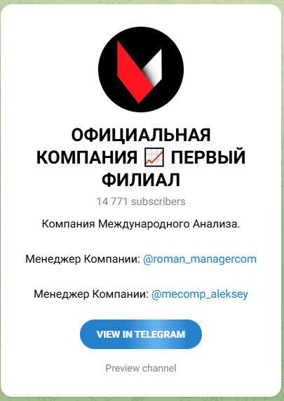 Официальная Компания Филиал Групп