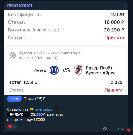 телеграм Прогнозист каппер