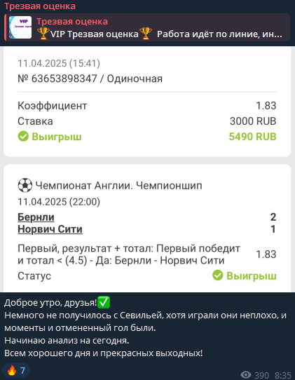 Трезвая оценка каппер
