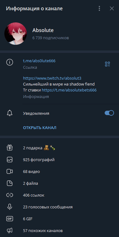 Absolute телеграмм