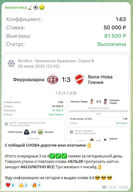Аналитика каппер проект