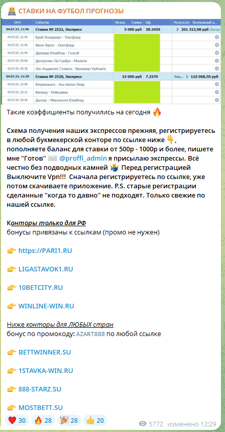na sport stavkii телеграмм