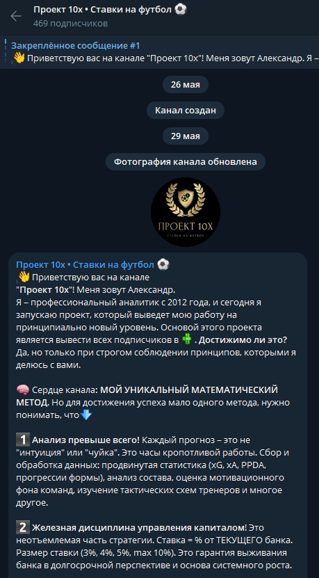 телеграмм Проект 10х Ставки