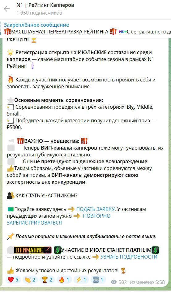 N1 Рейтинг Капперов отзывы