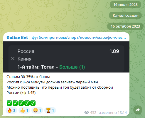 Online Bet телеграмм