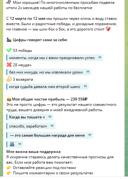 Статистика канала за два месяца